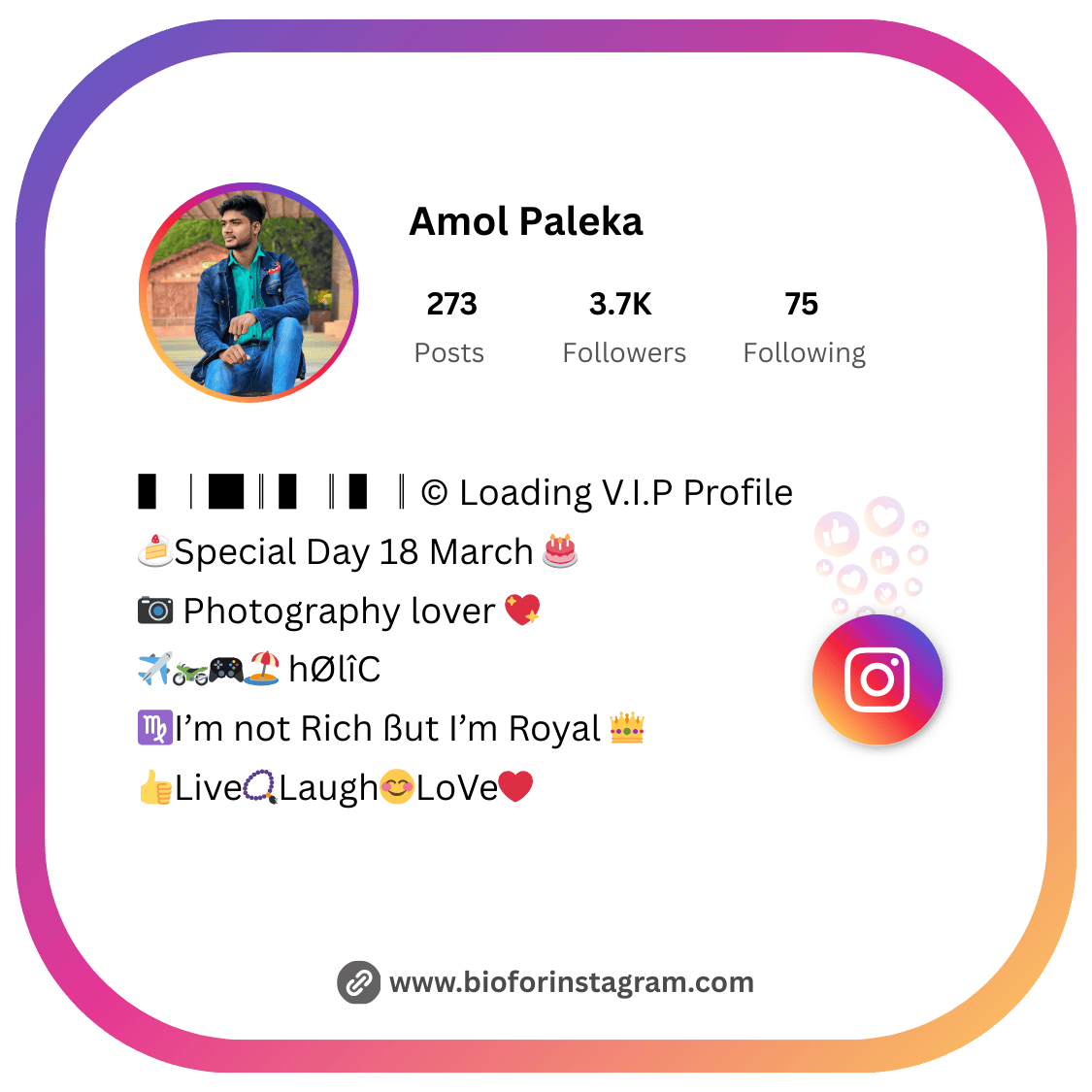 Instagram VIP Bio